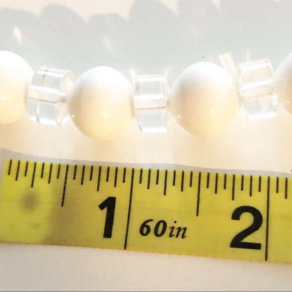 TRIFARI White and Clear Beaded Adjustable Choker Statement Necklace - Picture 7 of 10